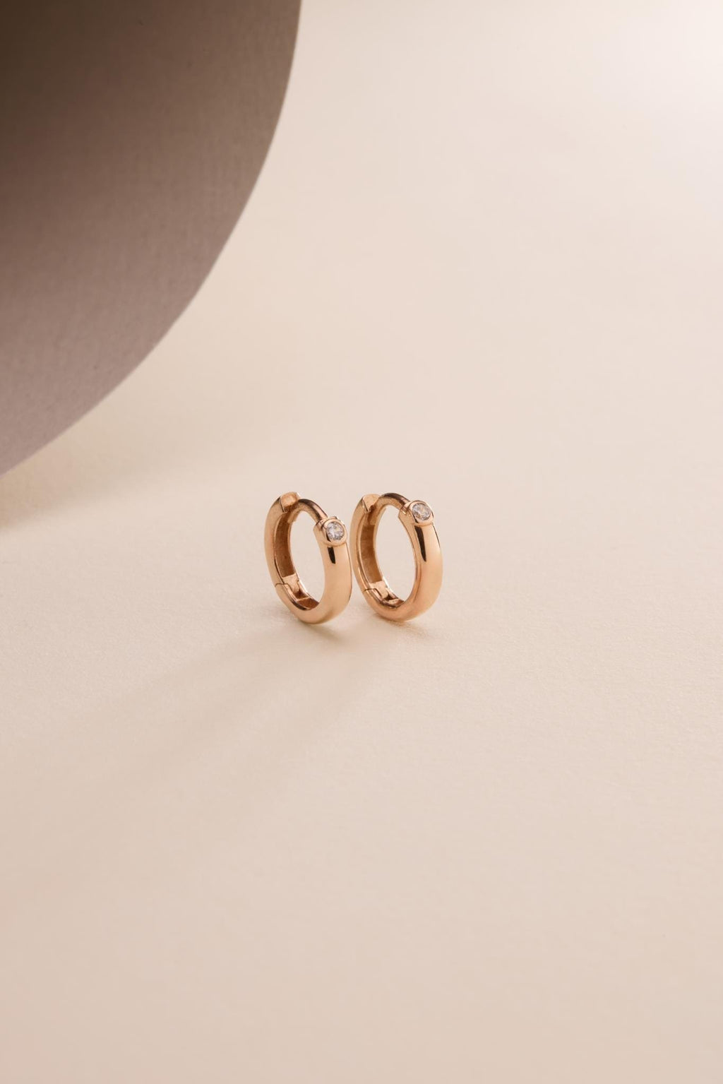 Rose Gold Hoop Earrings | 925 Sterling Silver Zircon Huggie Hoops | Dainty Jewelry