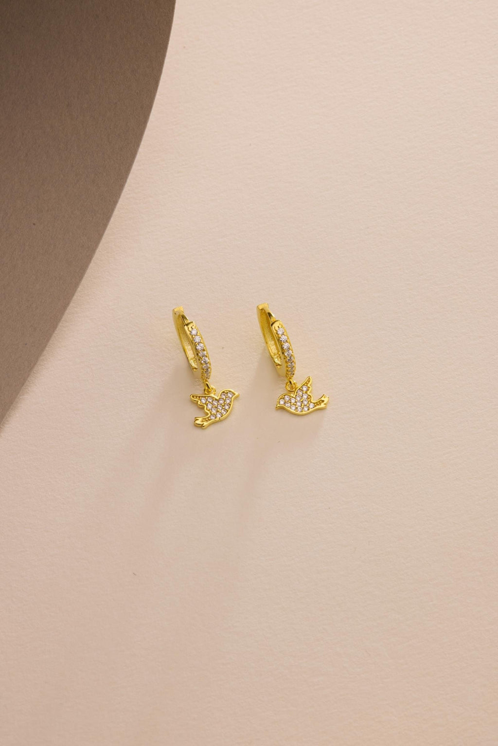 Bird Hoop Earrings | 925 Sterling Silver Rhodium Plated Zircon Dangle Hoops | Dainty Jewelry
