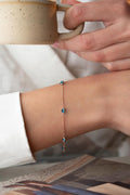 Rose Gold Evil Eye Bracelet | 925 Sterling Silver Dainty Minimal Jewelry