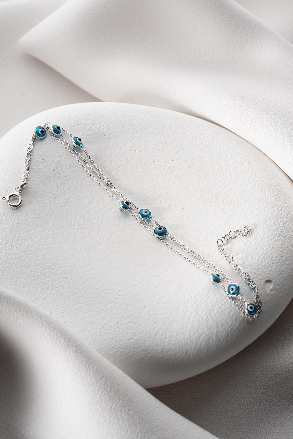 Triple Chain Evil Eye Bracelet | 925 Sterling Silver Layered Jewelry