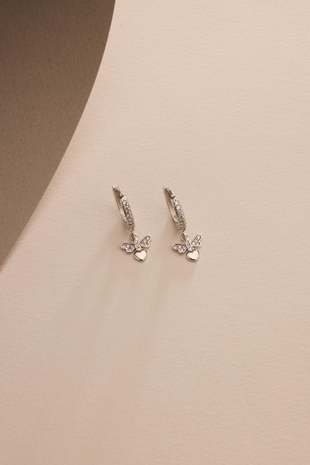Dragonfly Dangle Earrings | 925 Sterling Silver Zircon Hoop | Rhodium Plated Dainty Jewelry