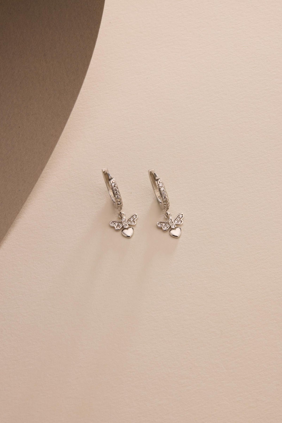 Dragonfly Dangle Earrings | 925 Sterling Silver Zircon Hoop | Rhodium Plated Dainty Jewelry