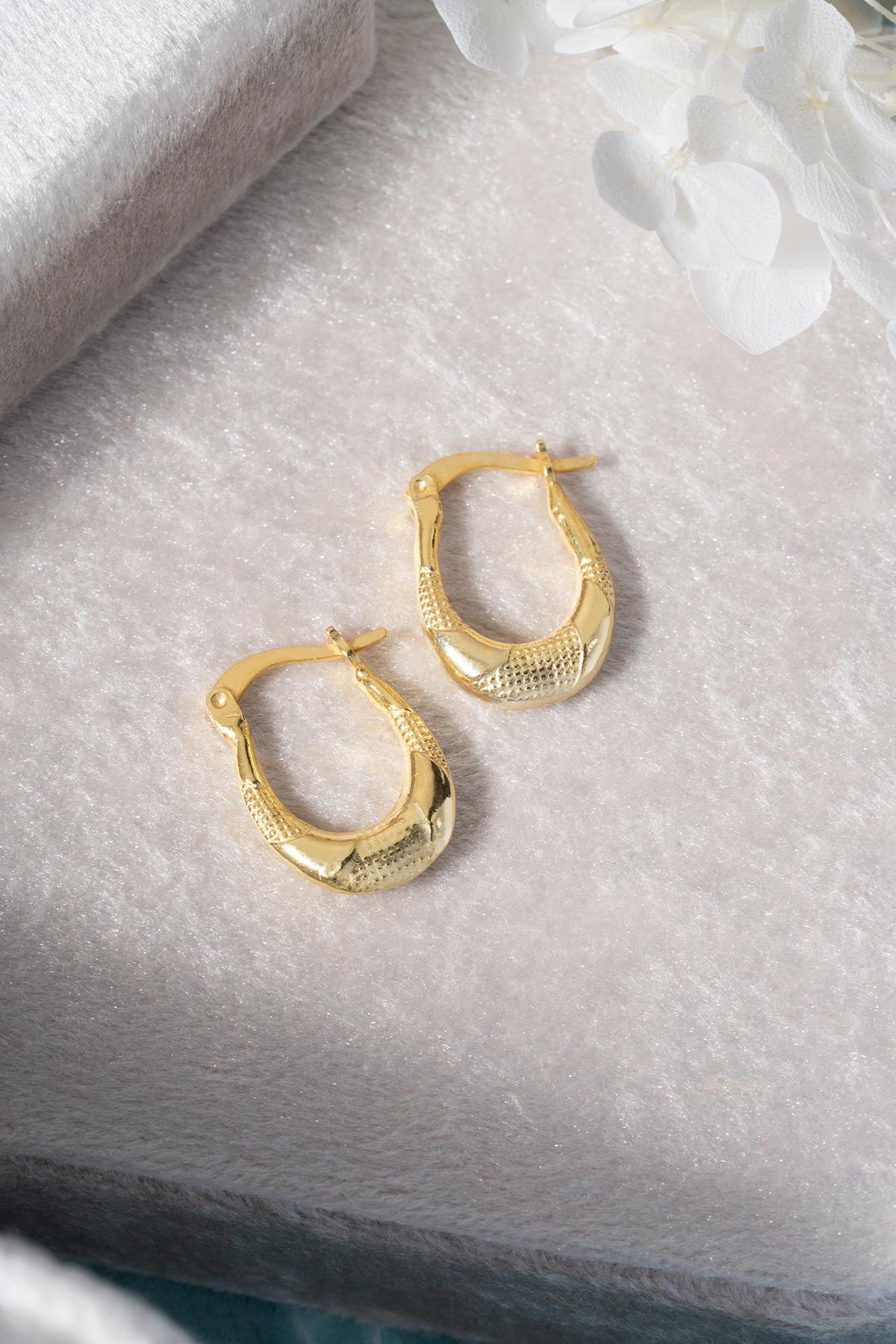 Gold plated Minimal Hoop Earrings | 925 Sterling Silver U Shape Hoops | Dainty Everyday Jewelry