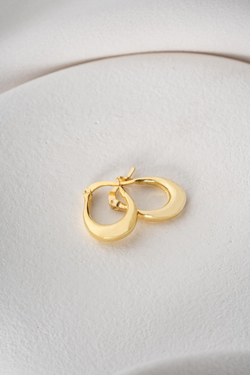 Gold plated U Shape Hoop Earrings | 925 Sterling Silver Minimal Hoops | Dainty Everyday Jewelry