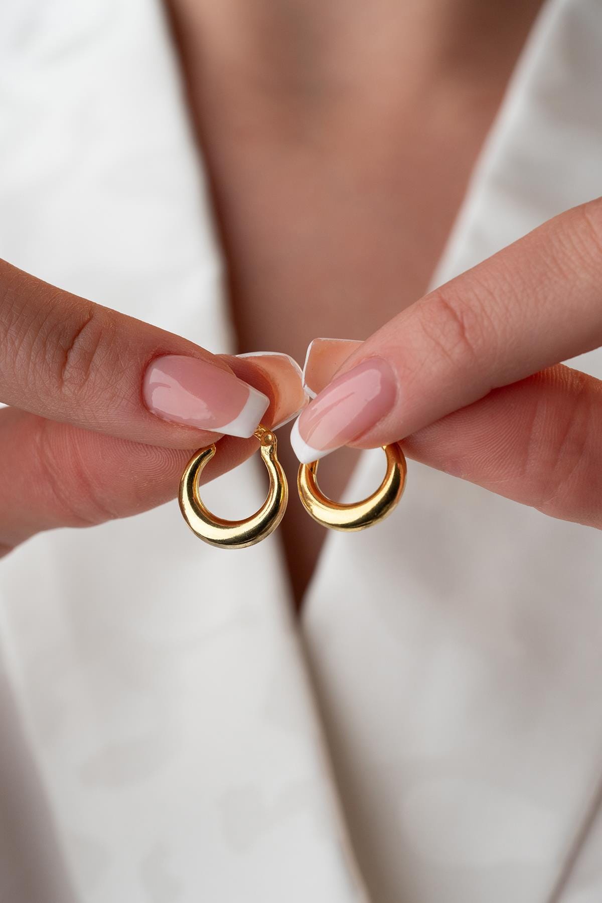 Gold plated Hoop Earrings 15mm | 925 Sterling Silver Minimal Hoops | Dainty Everyday Jewelry