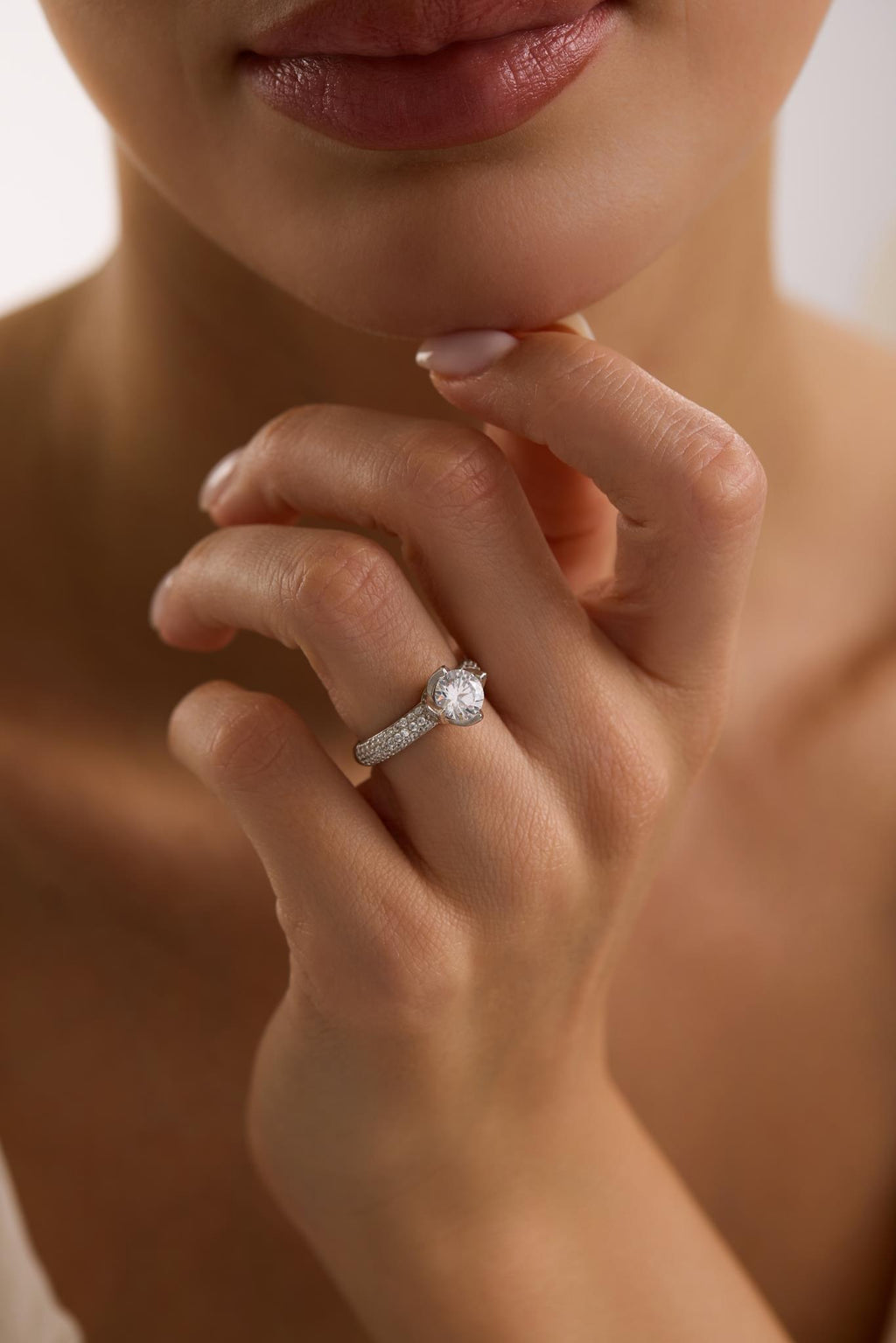 Adjustable Solitaire Ring | 925 Sterling Silver 6mm Zircon Promise Ring