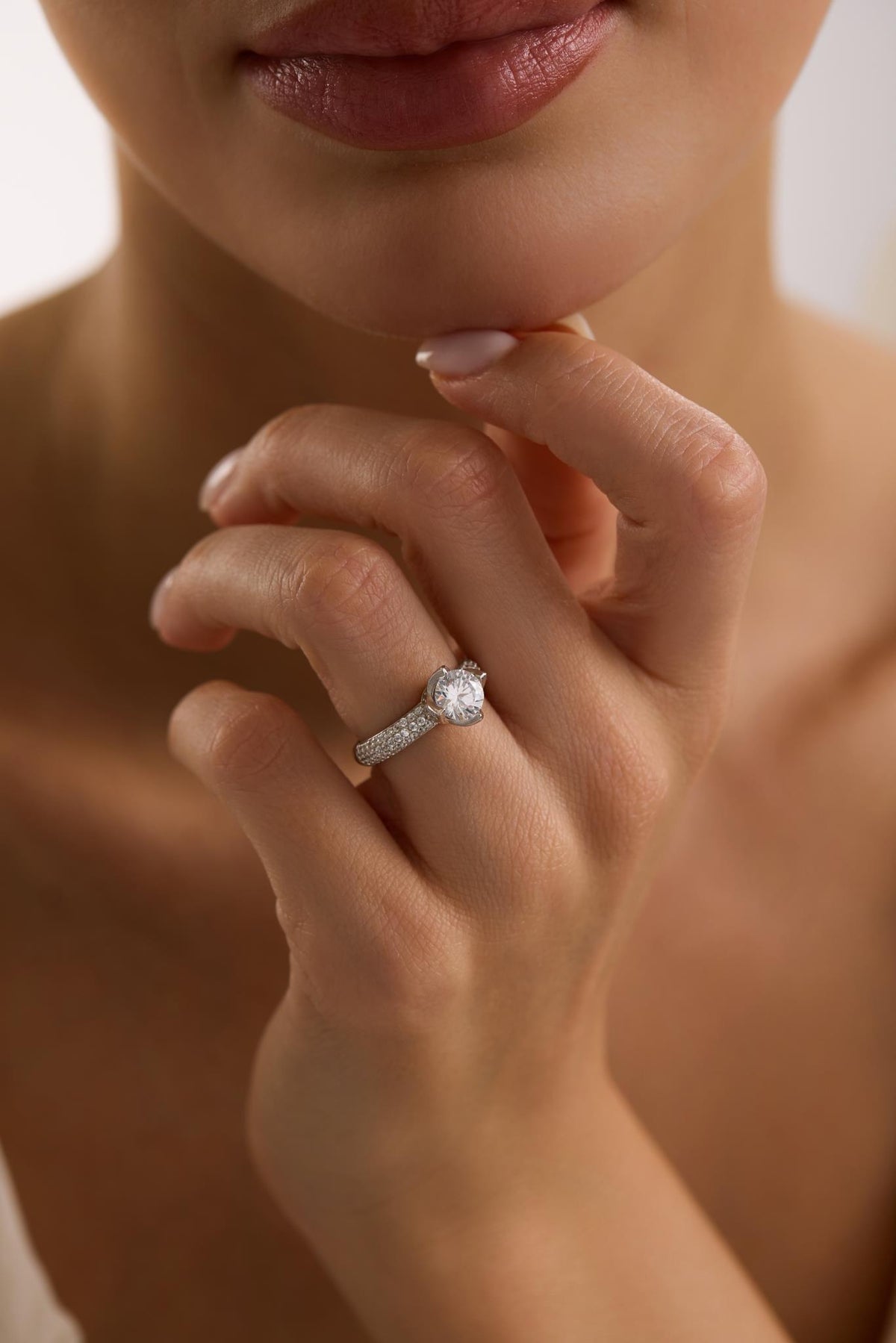 Adjustable Solitaire Ring | 925 Sterling Silver 6mm Zircon Promise Ring