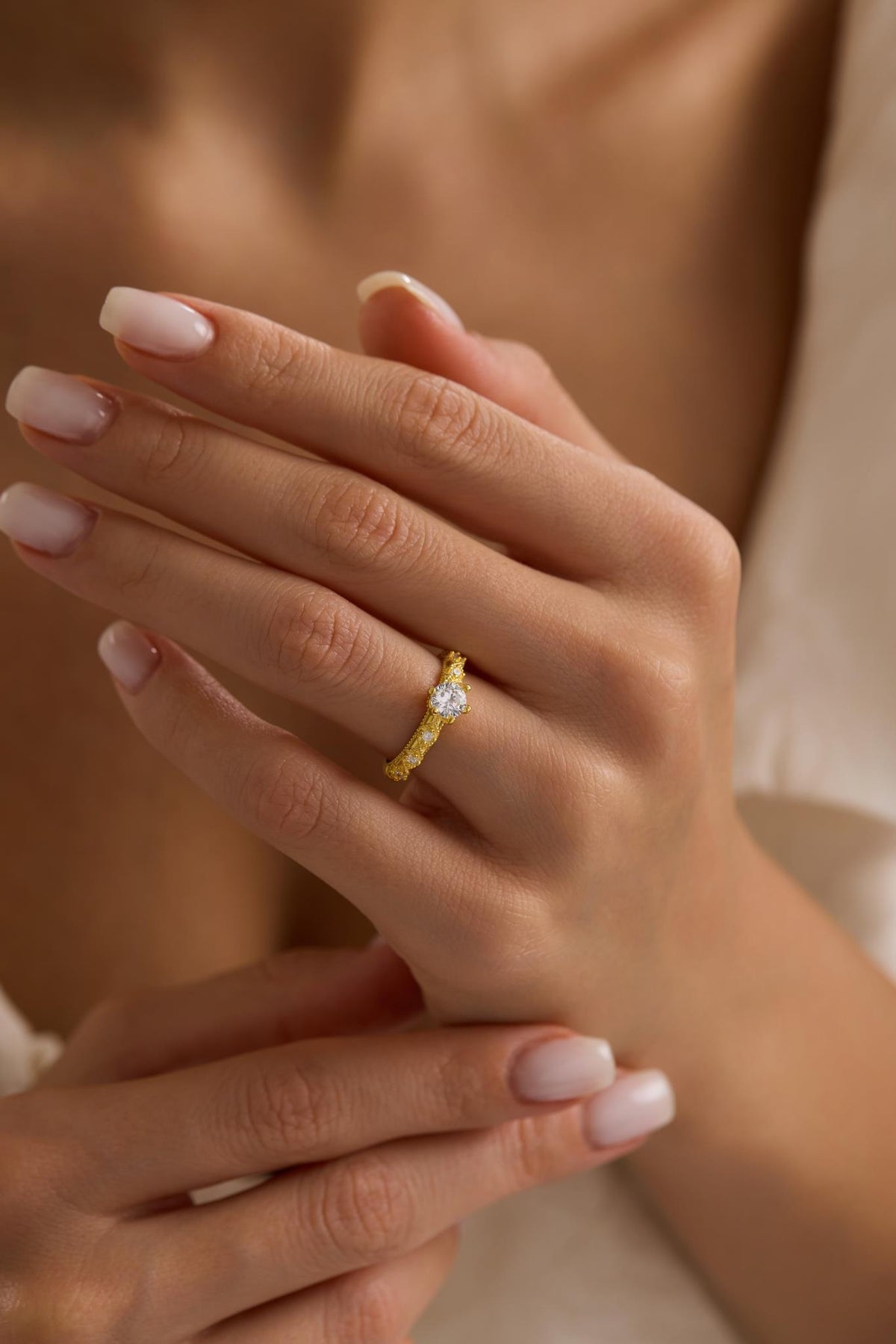 Adjustable Solitaire Ring | 925 Sterling Silver Zircon Promise Ring