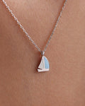 Sterling Silver Sailboat Necklace | Minimal Nautical Pendant | Ocean Jewelry Gift for Her