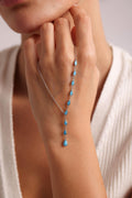 Turquoise Y Necklace Sterling Silver | Dainty Drop Necklace | Minimal Lariat Jewelry Gift