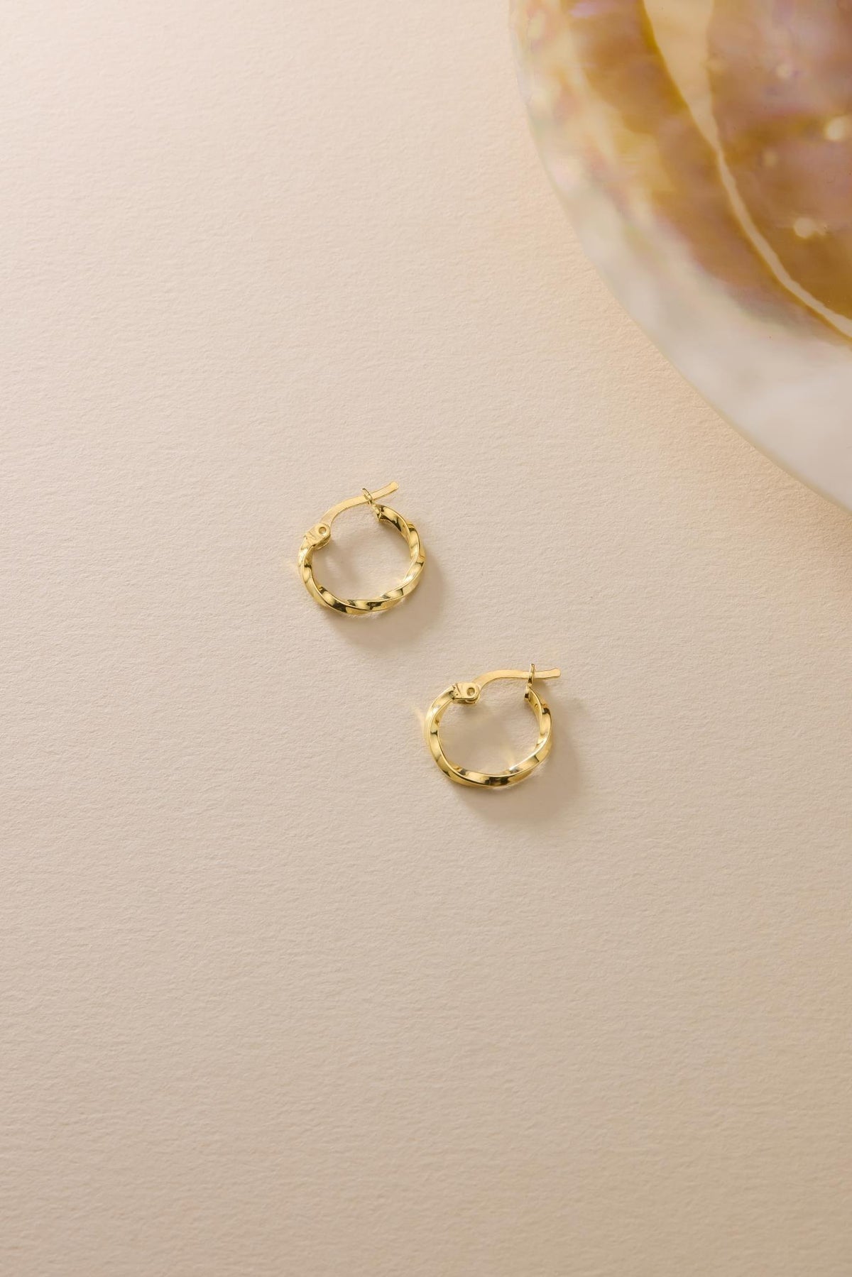 Twisted Hoop Earrings | 925 Sterling Silver 14K Gold Plated Minimal 15mm Hoop
