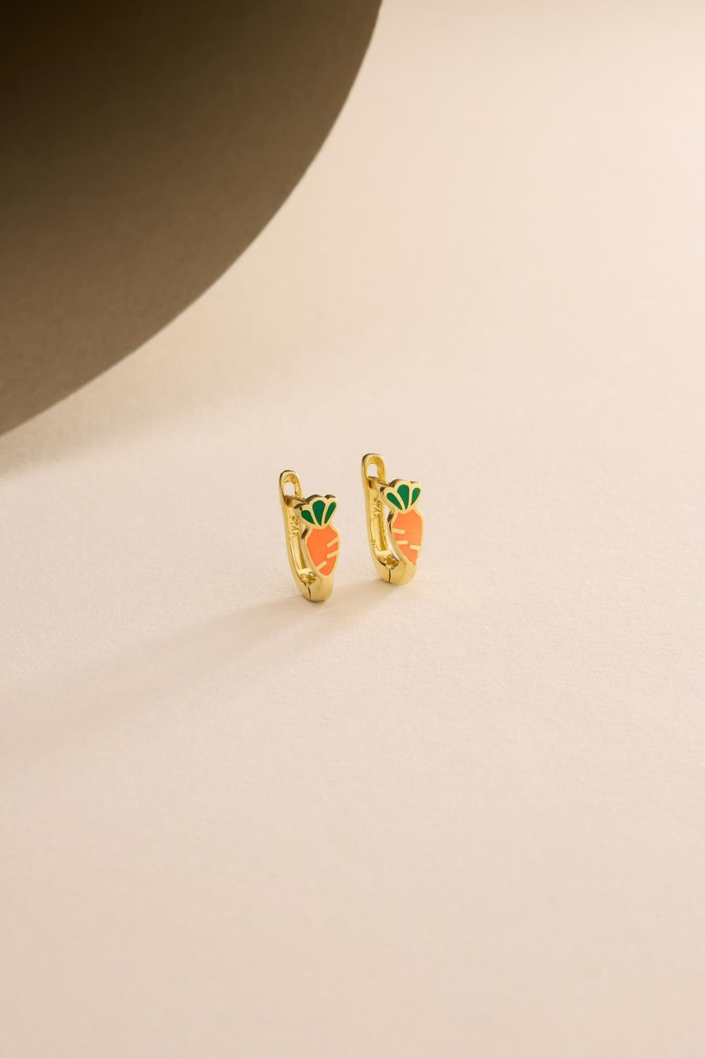 Kids Earrings | Carrot Earrings 925 Sterling Silver Enamel  Huggie Hoop
