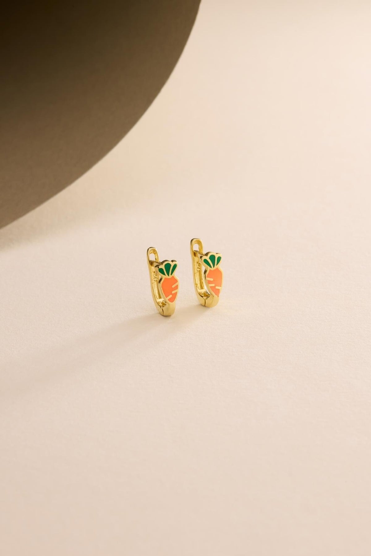 Kids Earrings | Carrot Earrings 925 Sterling Silver Enamel  Huggie Hoop