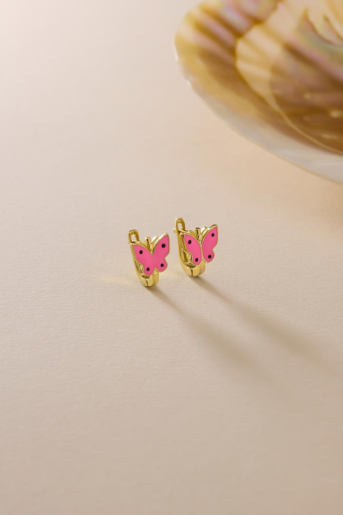Butterfly Earrings | 925 Sterling Silver Enamel Kids Huggie Hoop Earrings