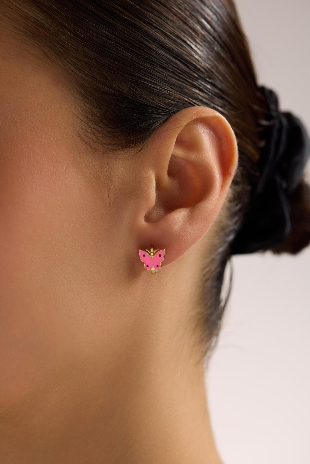 Butterfly Earrings | 925 Sterling Silver Enamel Kids Huggie Hoop Earrings
