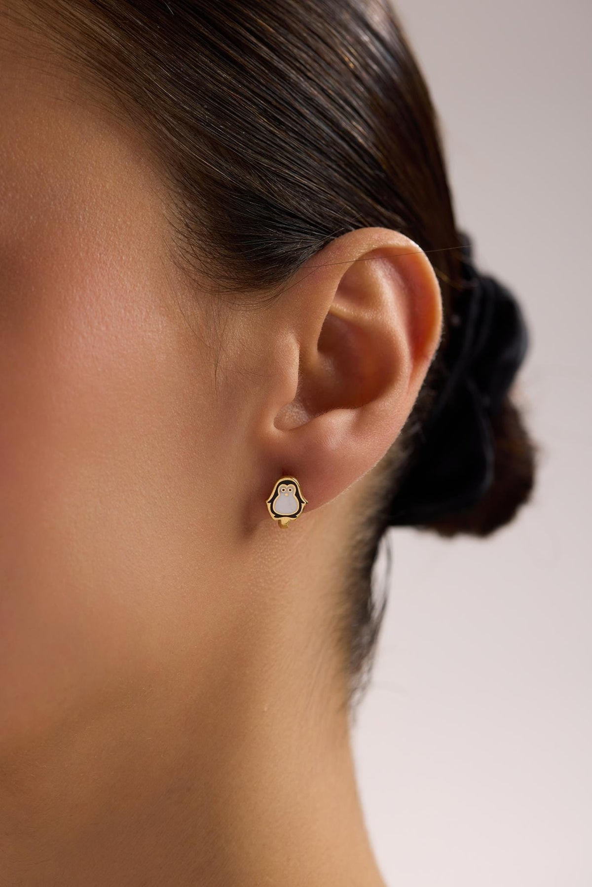 Penguin Earrings | 925 Sterling Silver Enamel Kids Stud Earrings