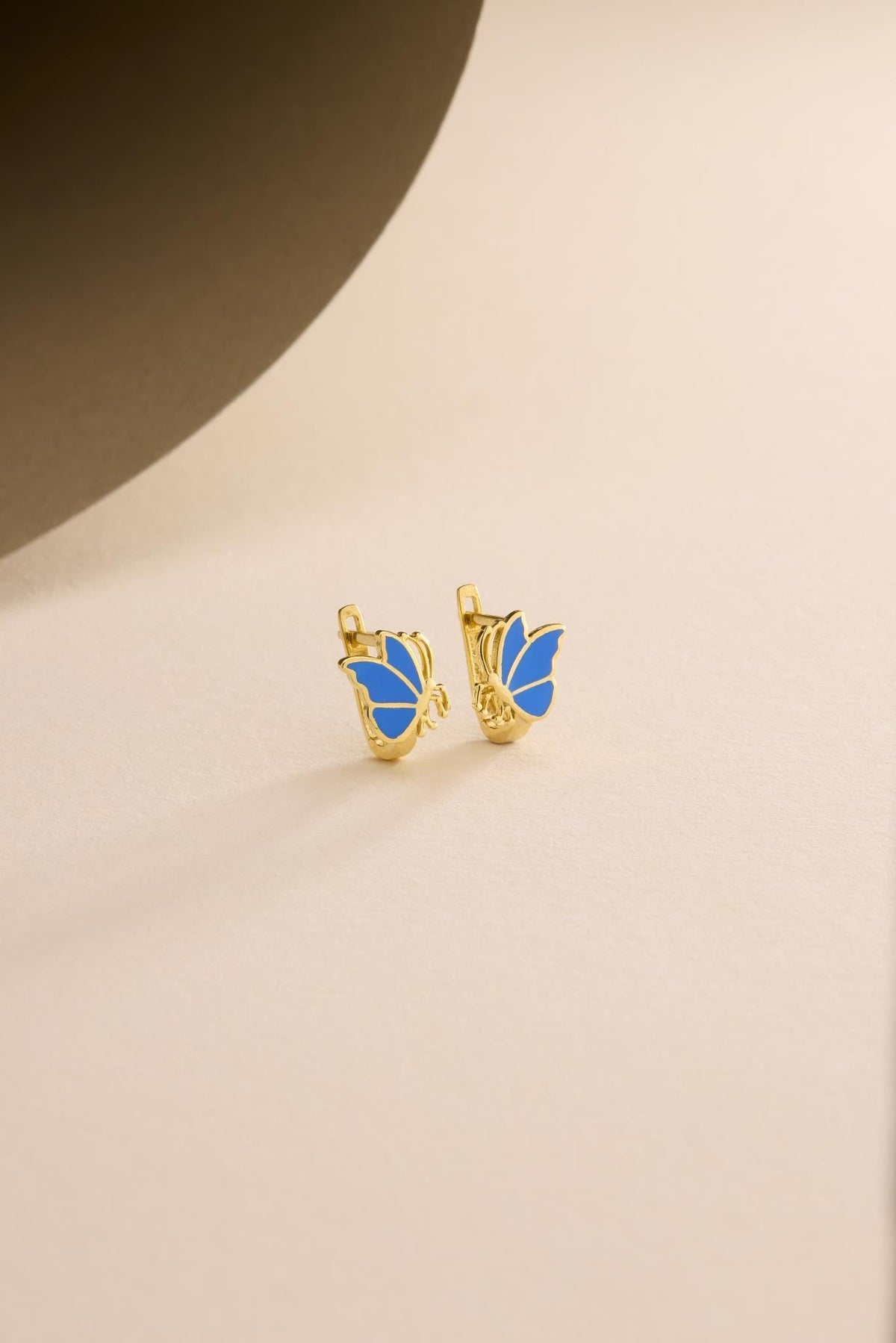 Blue Butterfly Earrings | 925 Sterling Silver Enamel Kids Stud Earrings
