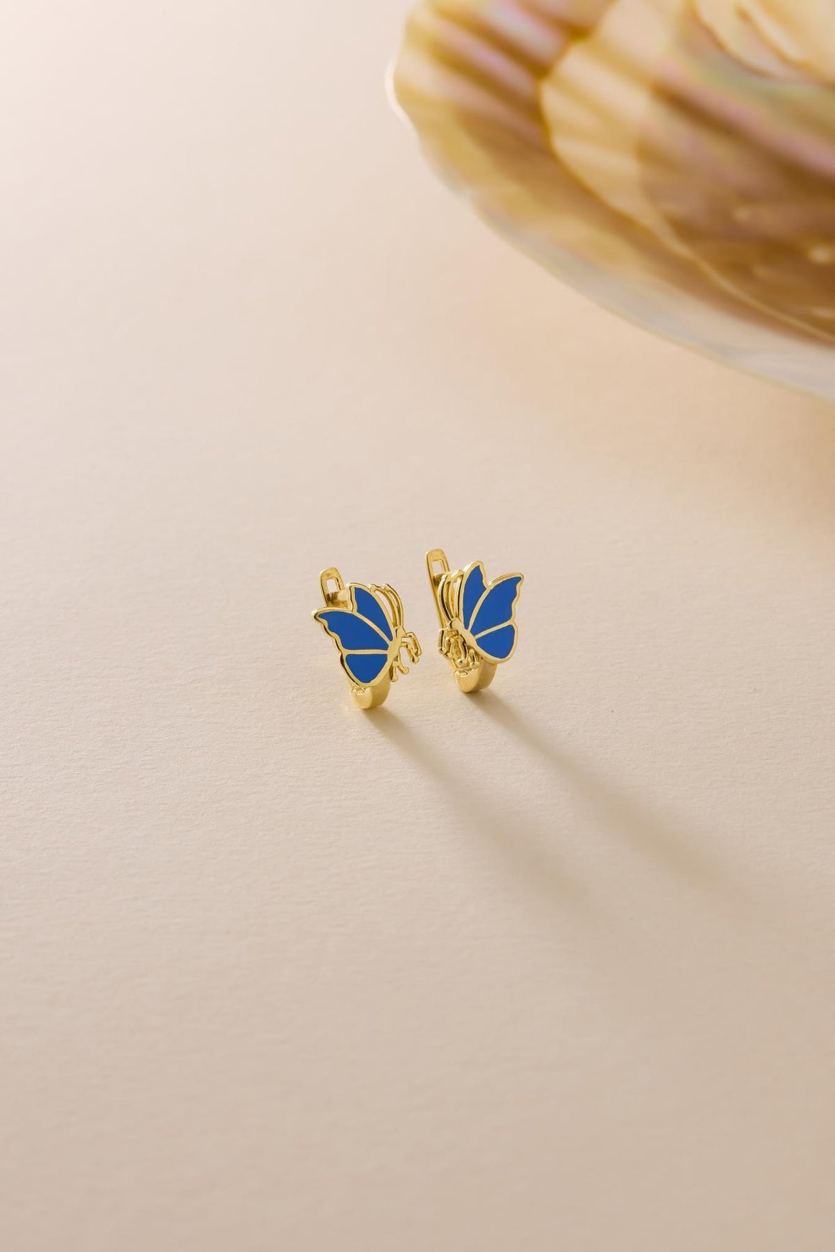 Blue Butterfly Earrings | 925 Sterling Silver Enamel Kids Stud Earrings