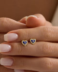Evil Eye Heart Earrings | 925 Sterling Silver 14K Gold Plated Zircon Studs | Dainty Jewelry