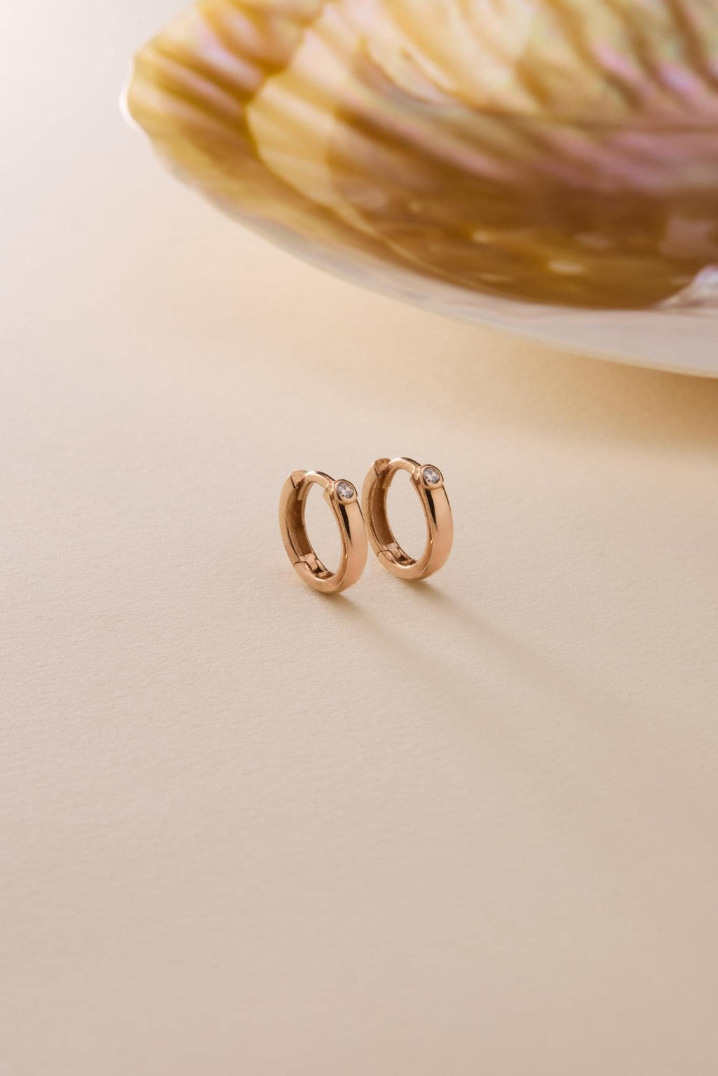 Rose Gold Hoop Earrings | 925 Sterling Silver Zircon Huggie Hoops | Dainty Jewelry