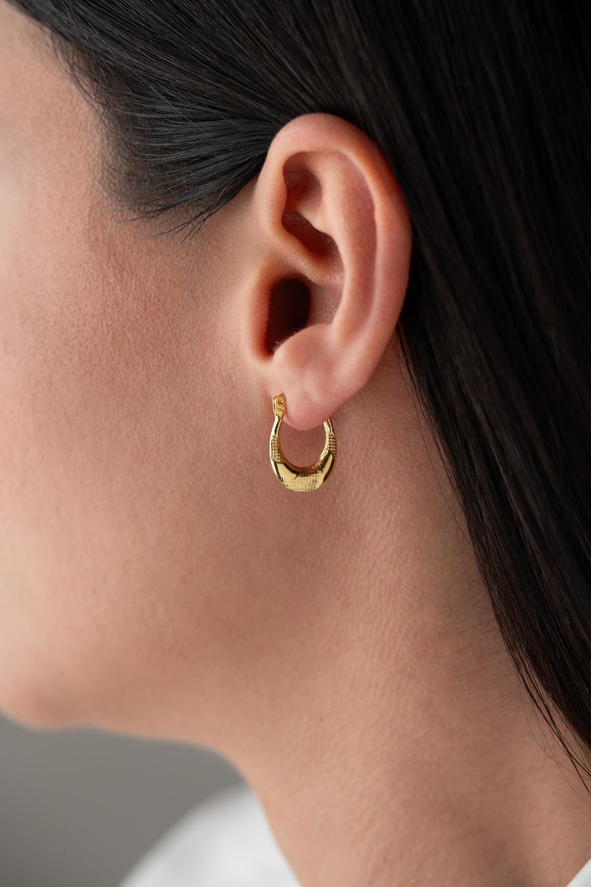 Gold plated Minimal Hoop Earrings | 925 Sterling Silver U Shape Hoops | Dainty Everyday Jewelry