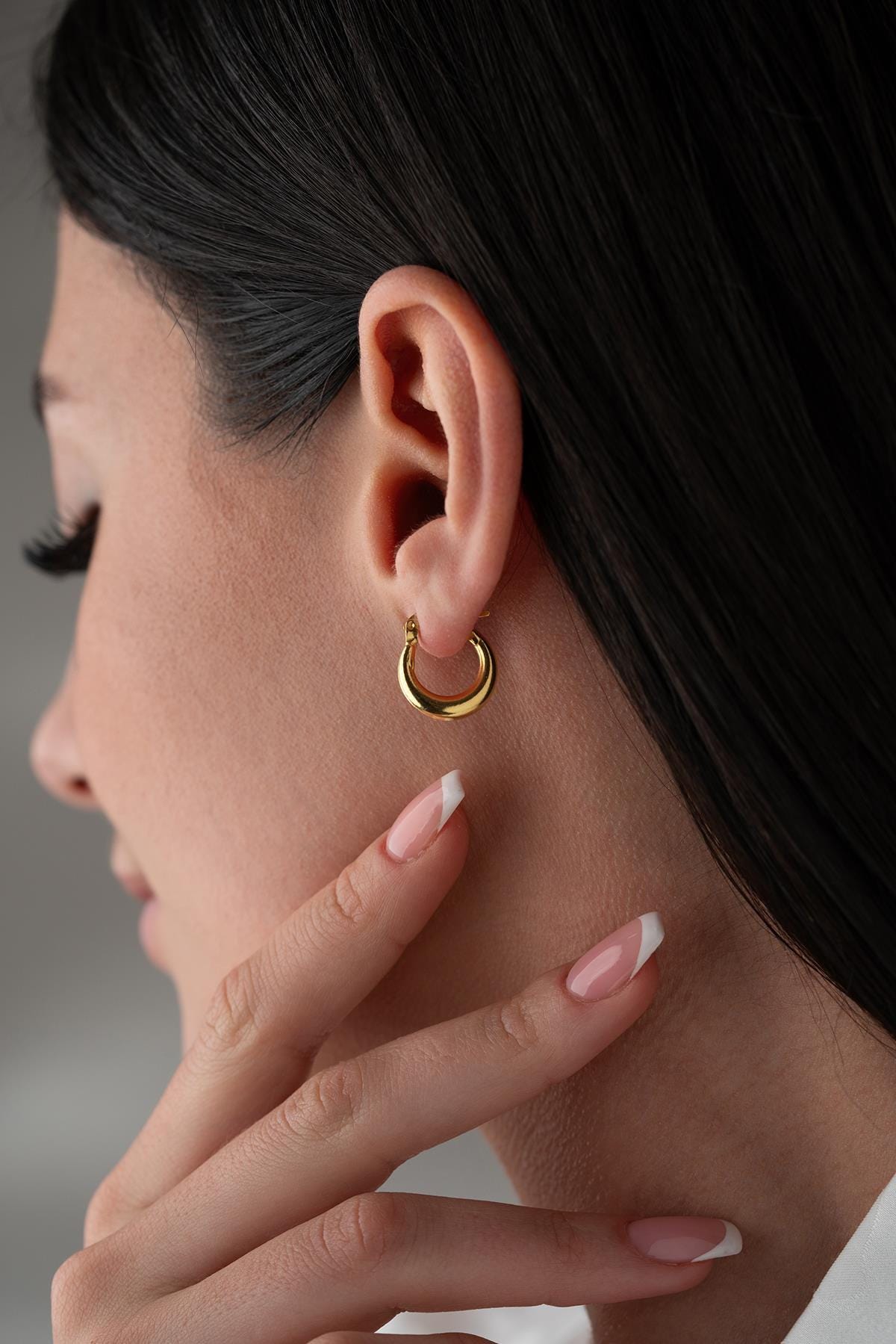Gold plated Hoop Earrings 15mm | 925 Sterling Silver Minimal Hoops | Dainty Everyday Jewelry