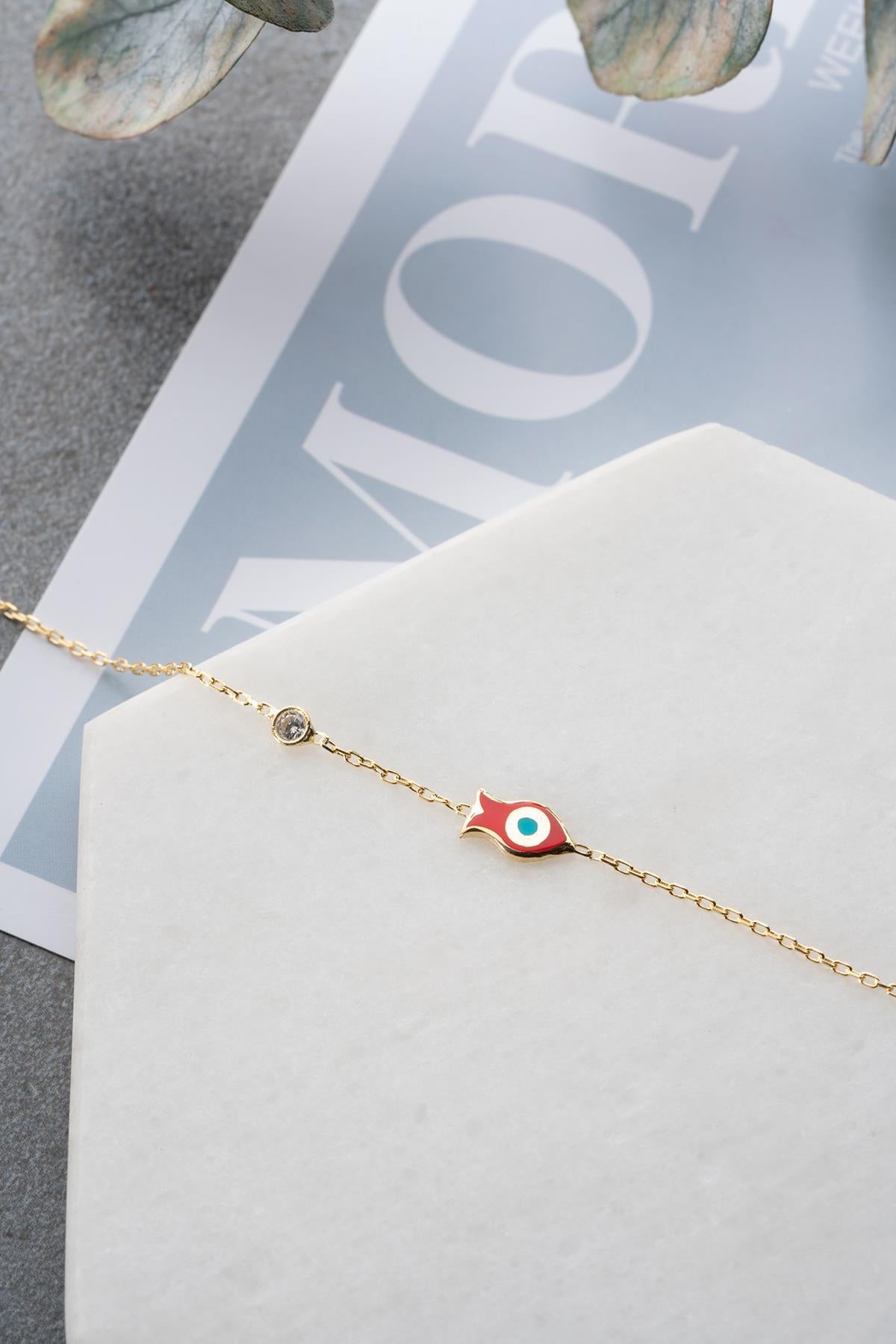 Fish Bracelet Sterling Silver | Dainty Gold Jewelry | Minimal Pisces Gift for Her