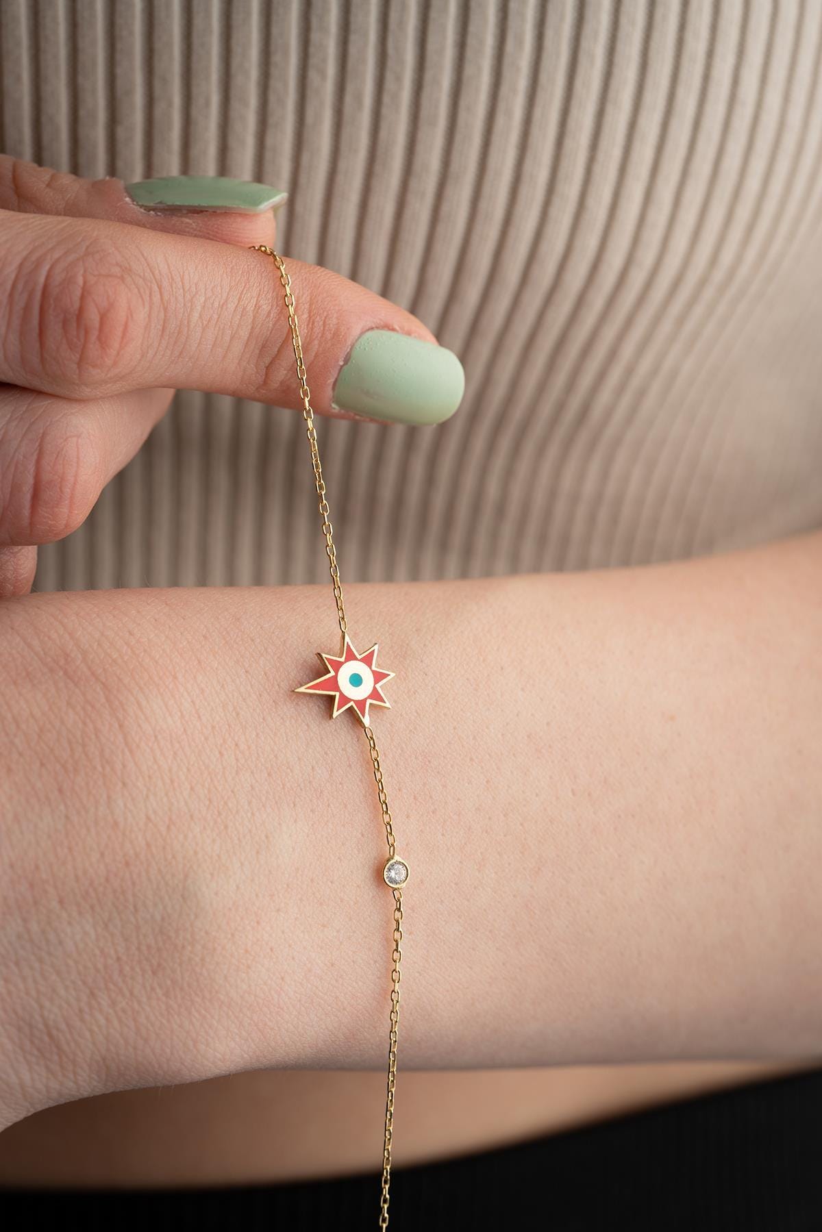 North Star Bracelet Sterling Silver | Dainty Gold Jewelry | Minimal Celestial Gift for Her