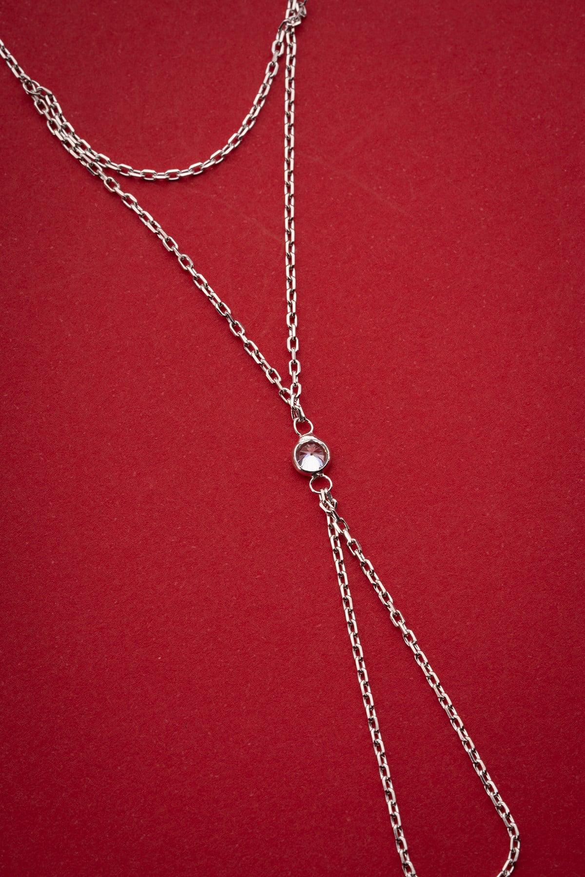 Sterling Silver Hand Chain Bracelet | Zircon Slave Bracelet | Minimal Jewelry Gift for Her