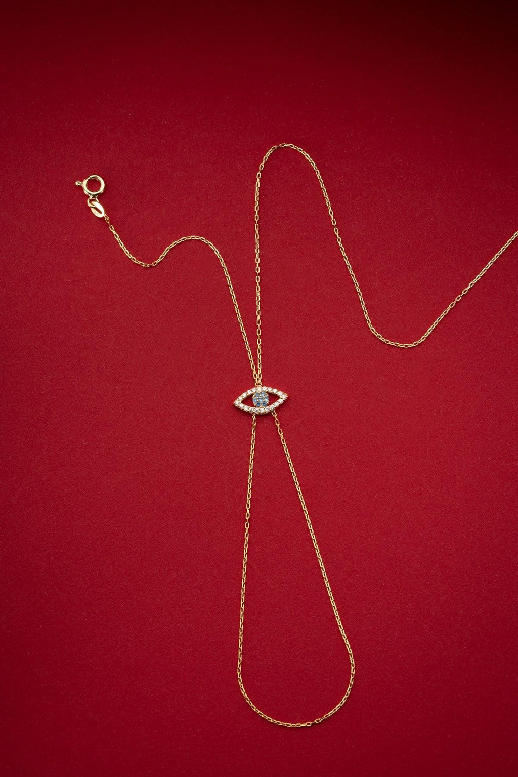 925 Sterling Silver, Evil Eye Hand Chain, Gold Plated Protection Jewelry