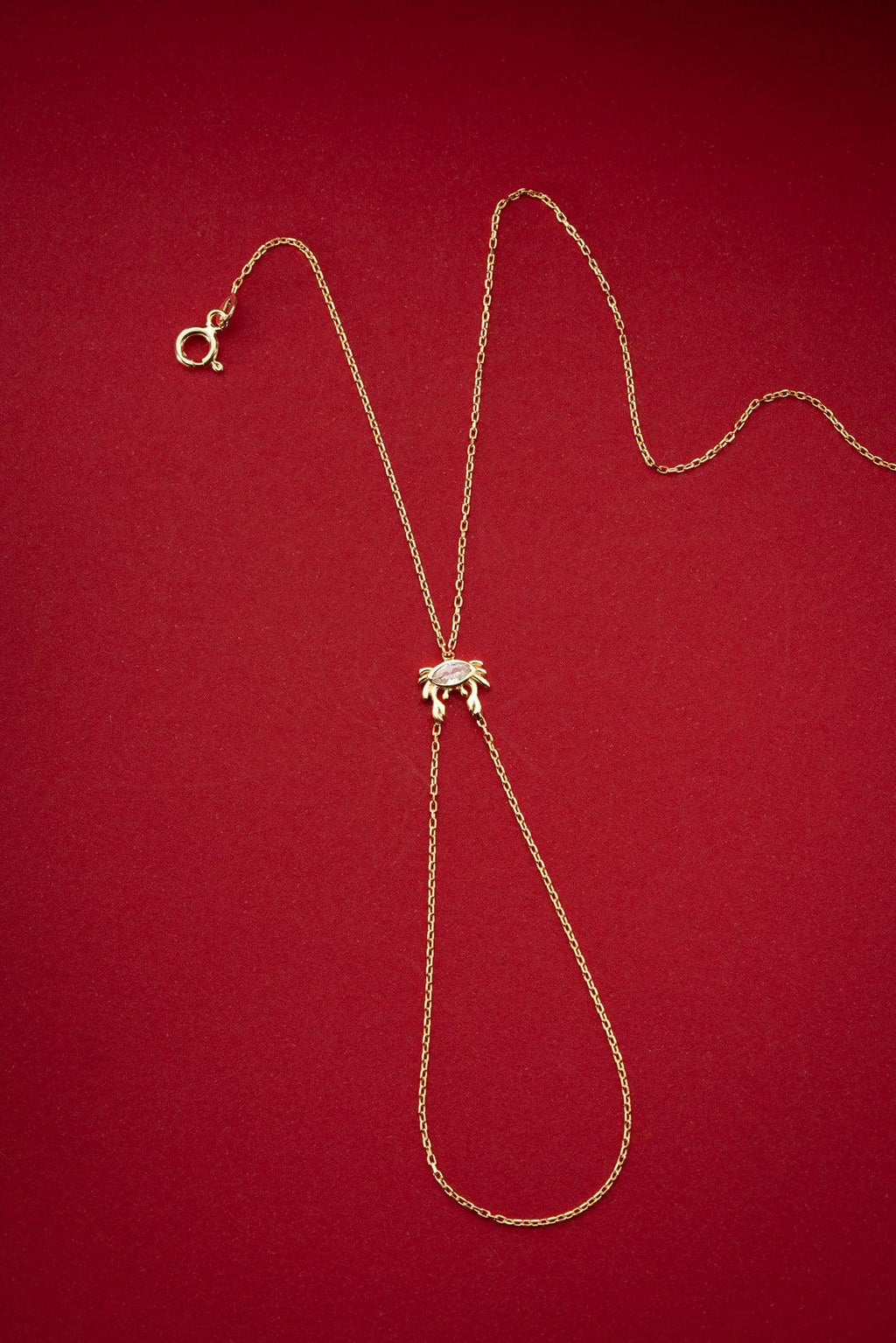 Gold Plated Crab Hand Chain | Sterling Silver Zodiac Bracelet | Dainty Summer Jewelry Gift