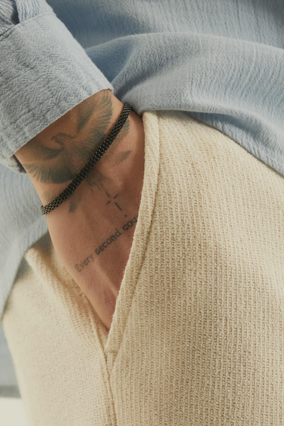 Mens Woven Bracelet | Stainless Steel Chain Bracelet | Minimal Masculine Jewelry Gift for Him
