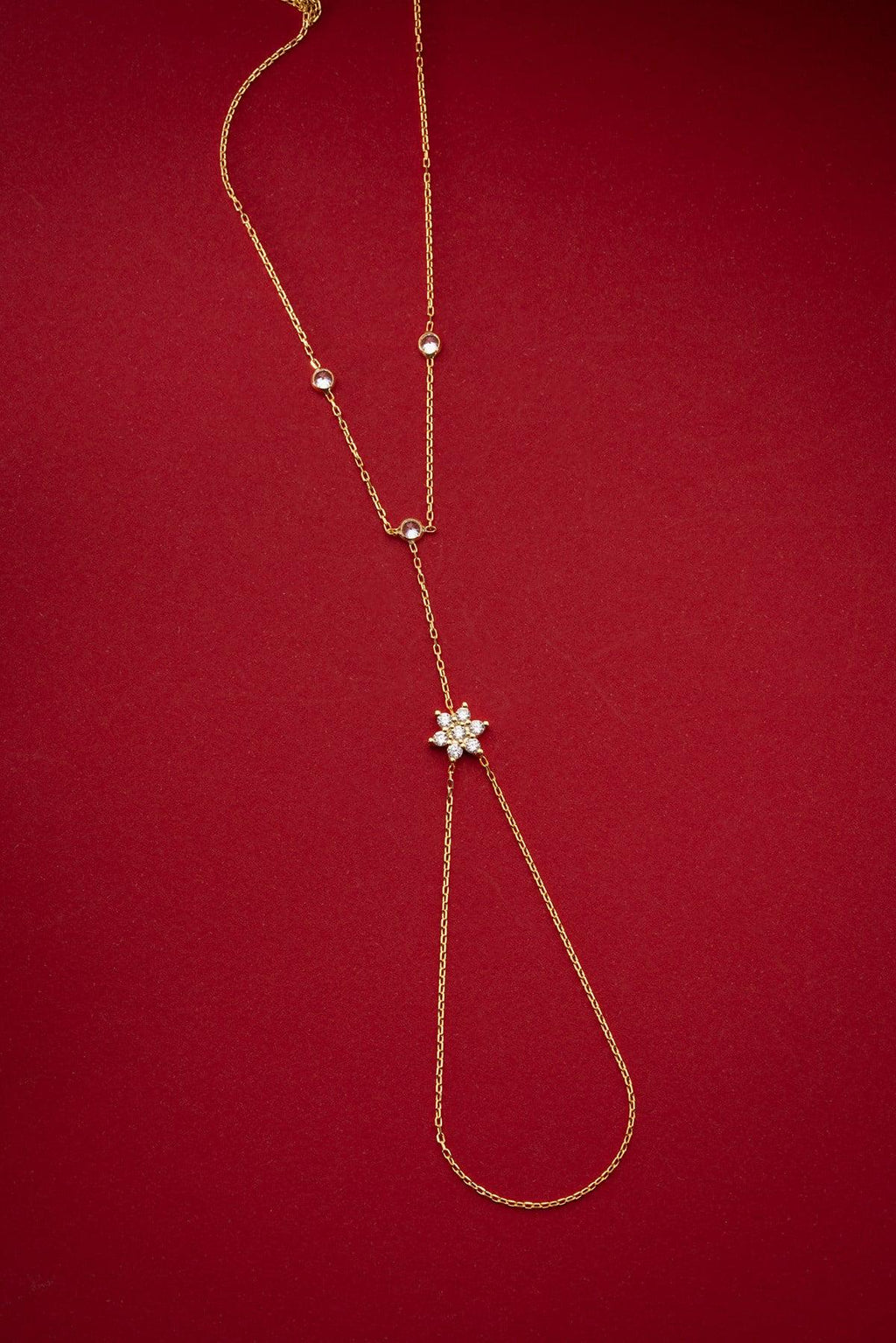 Gold Plated Flower Shahmaran Bracelet | Sterling Silver Zircon Hand Chain Gift for Her