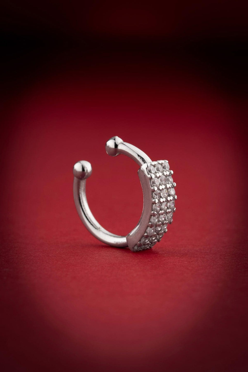 Sterling Silver Ear Cuff | Triple Row Zircon Cartilage Earring | Minimal Jewelry Gift