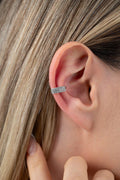Sterling Silver Ear Cuff | Triple Row Zircon Cartilage Earring | Minimal Jewelry Gift