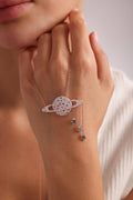 Rose Gold Planet Necklace | Sterling Silver Star Dangle Pendant | Celestial Jewelry Gift