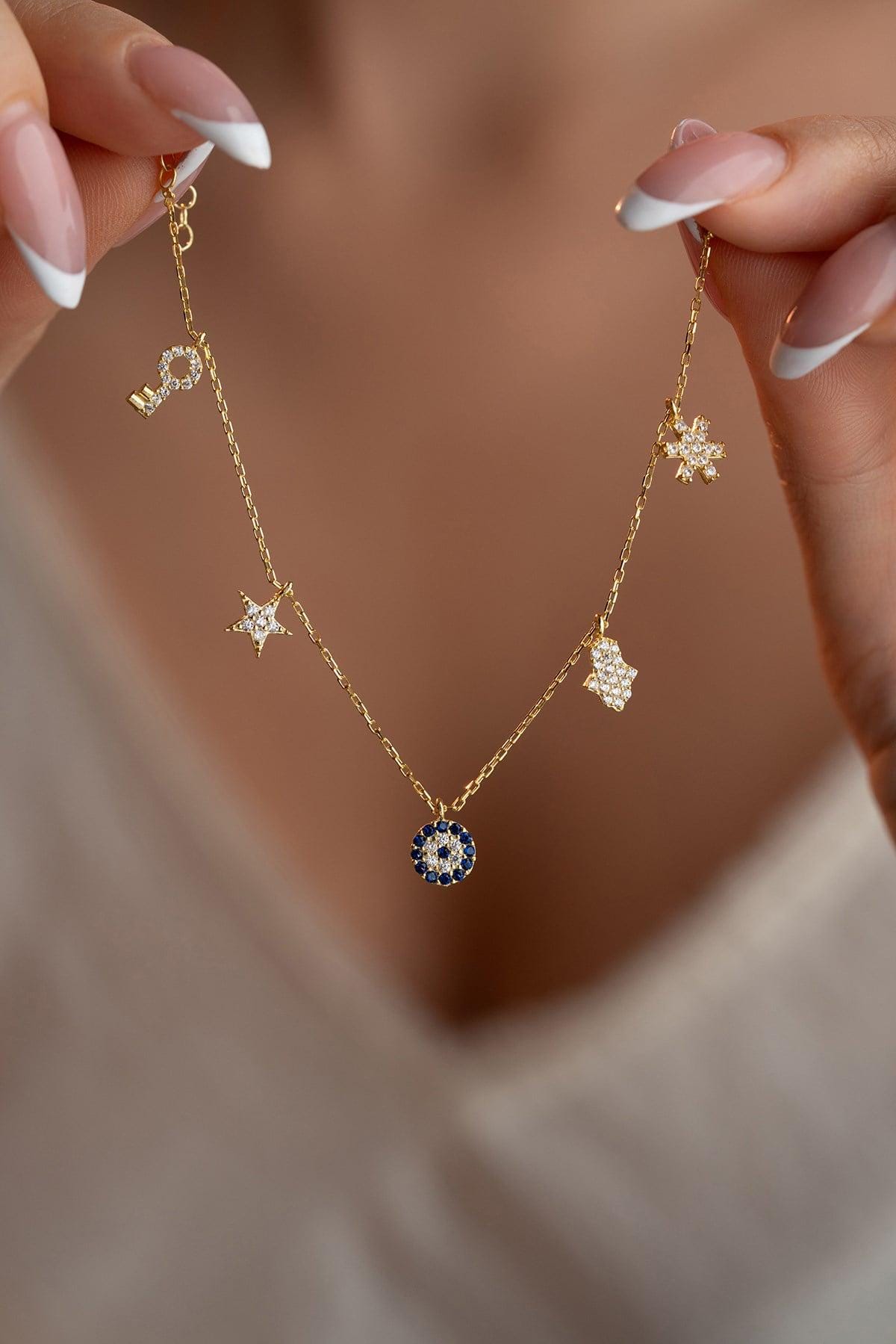 Gold Plated Lucky Charm Bracelet | Sterling Silver Dainty Jewelry | Minimal Gift for Her