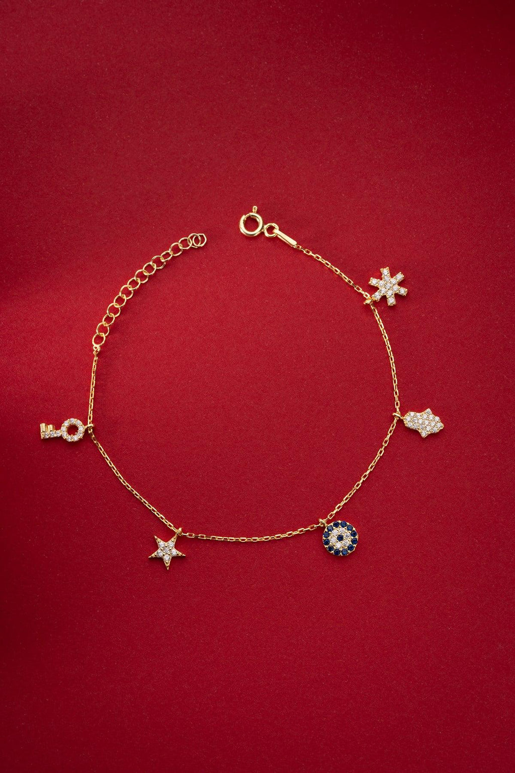 Gold Plated Lucky Charm Bracelet | Sterling Silver Dainty Jewelry | Minimal Gift for Her