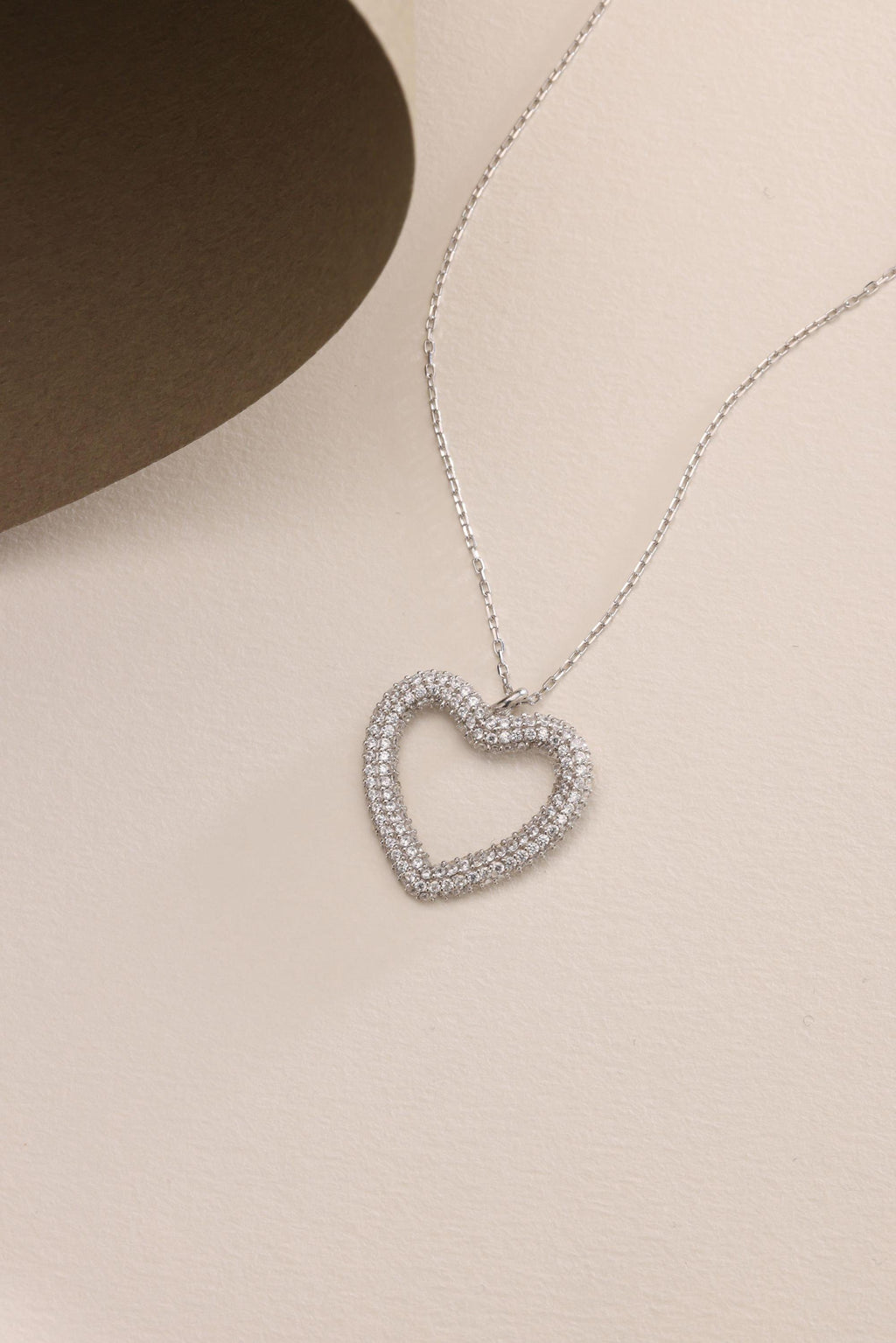 Sterling Silver Heart Necklace | Dainty Zircon Pendant | Minimal Jewelry Gift for Her
