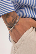 Mens Herringbone Bracelet | Stainless Steel Snake Chain | Minimal Silver Jewelry Gift for Him