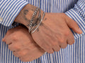 Mens Layered Bracelet Set Silver | Cuban Figaro Snake Chain Stainless Steel Gift