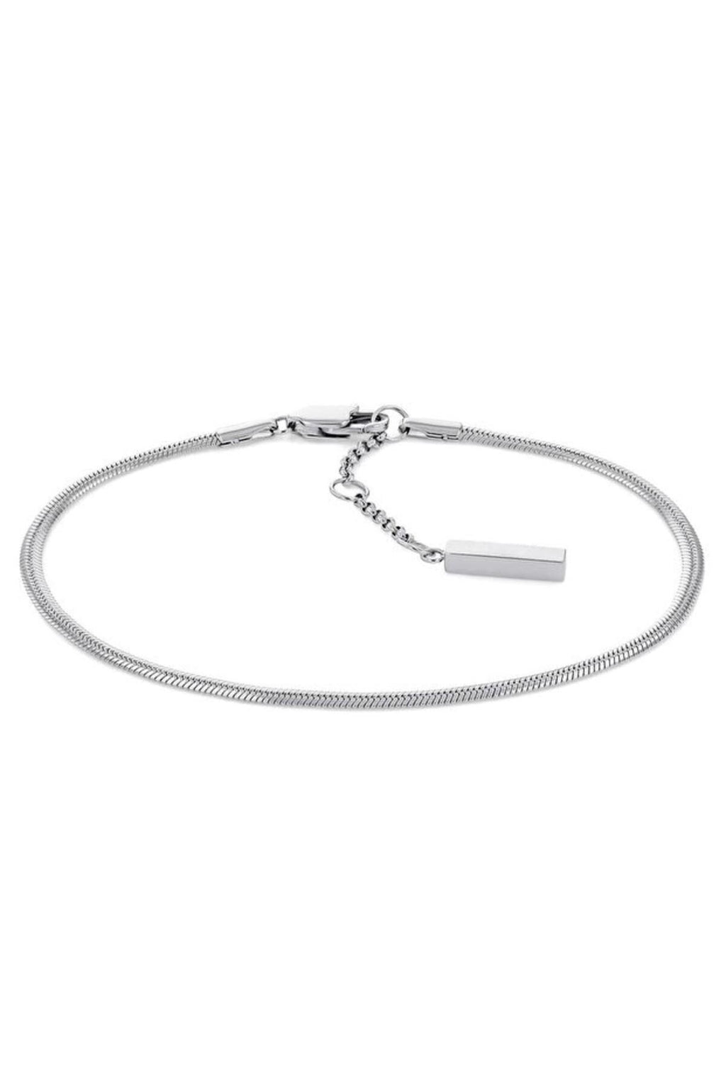 Mens Layered Bracelet Set Silver | Cuban Figaro Snake Chain Stainless Steel Gift