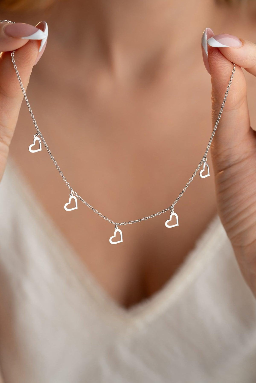 Sterling Silver Heart Necklace | Dainty Minimal Jewelry | Multi Heart Pendant | Gift for Her