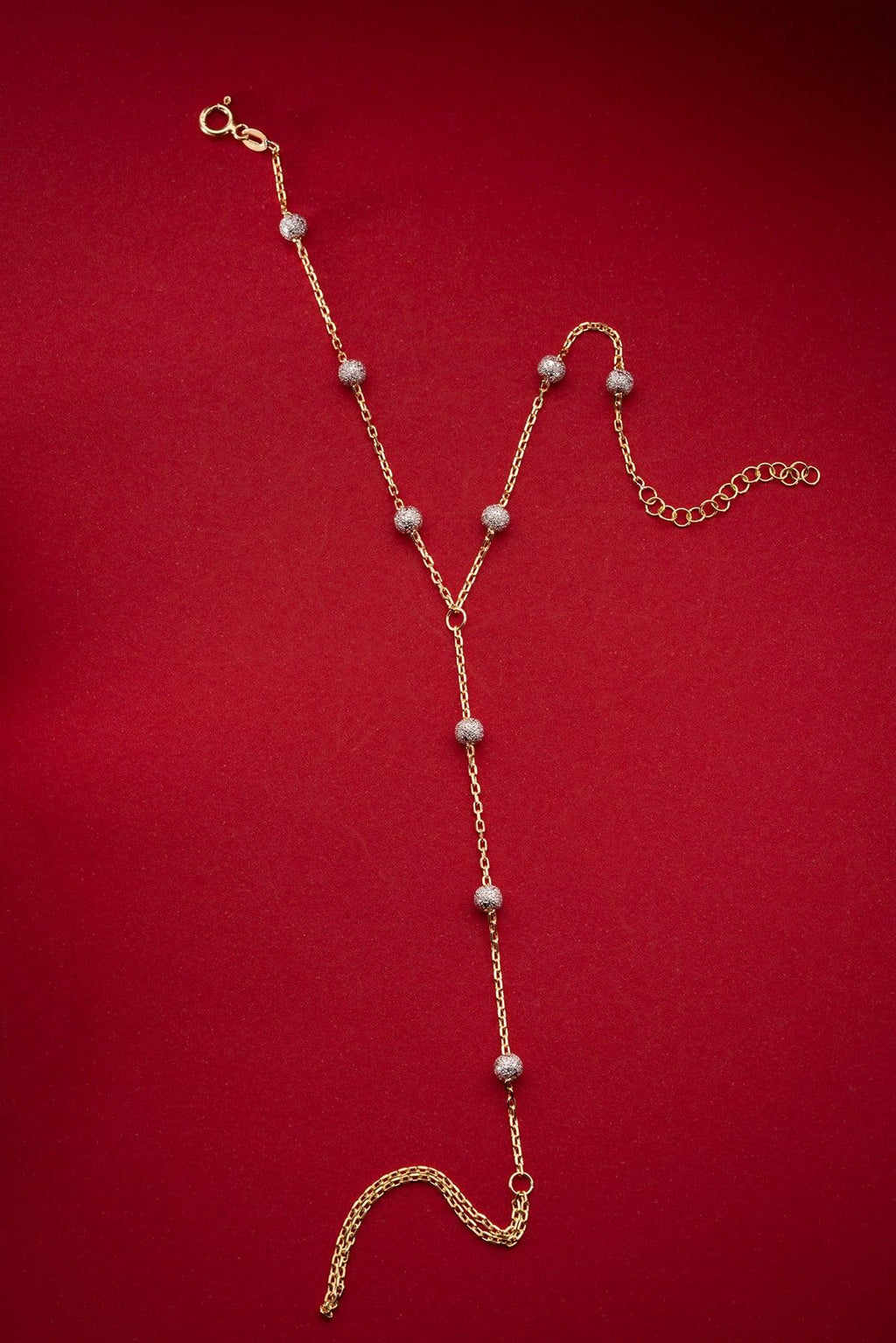 Gold Plated Dorika Shahmaran Bracelet | Sterling Silver Beaded Hand Chain Gift for Her