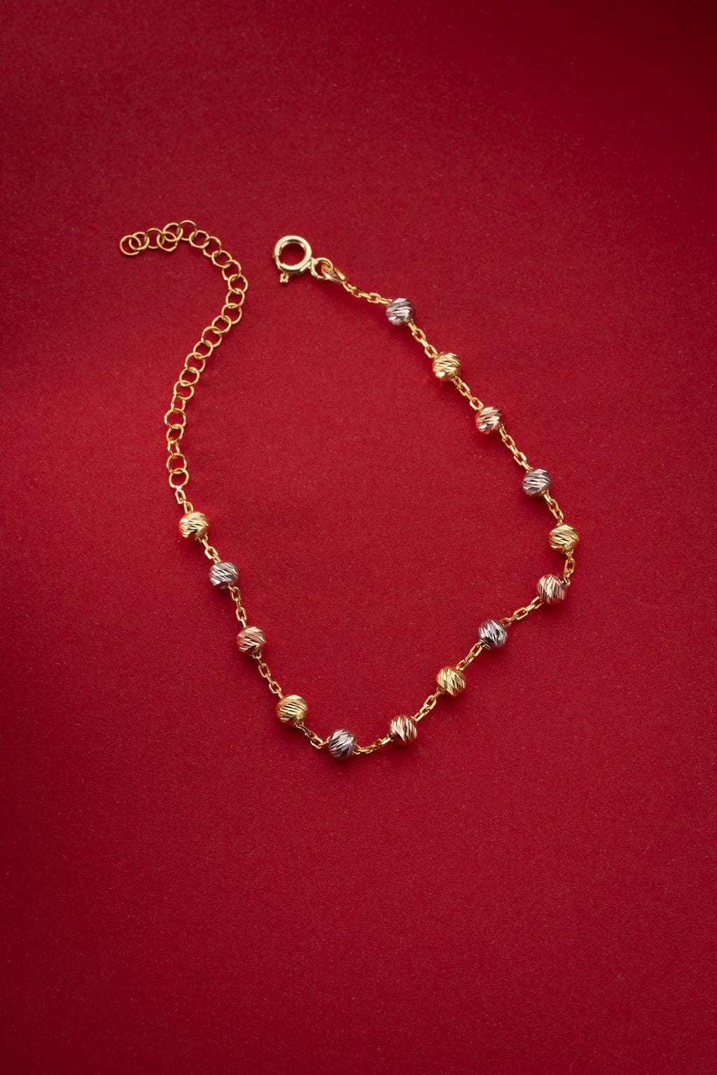 Sterling Silver Dorika Bracelet | Gold Plated Beaded Chain | Minimal Dainty Jewelry | Gift for Her