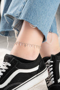 Lightning Anklet Silver | Dainty Zircon Ankle Bracelet | Minimal Women Jewelry Gift