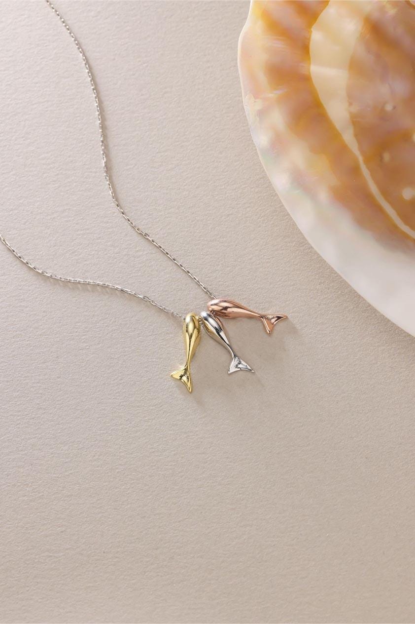 Lucky Fish Necklace Silver 925 | Minimal Dainty Jewelry | Rhodium Plated Charm | Gift for Her