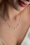 Sterling Silver Heart Necklace | Dainty Minimal Jewelry | Multi Heart Pendant | Gift for Her