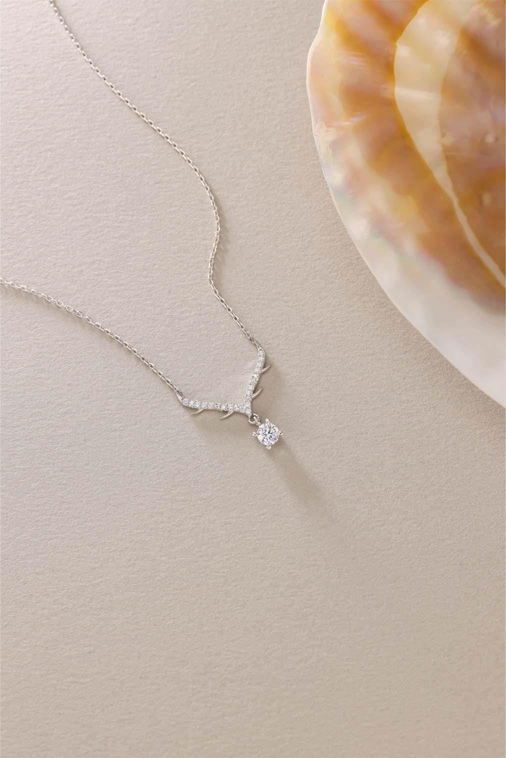 Sterling Silver Angel Wing Necklace | Dainty Solitaire Jewelry | Minimal Gift for Her | Rhodium Plated