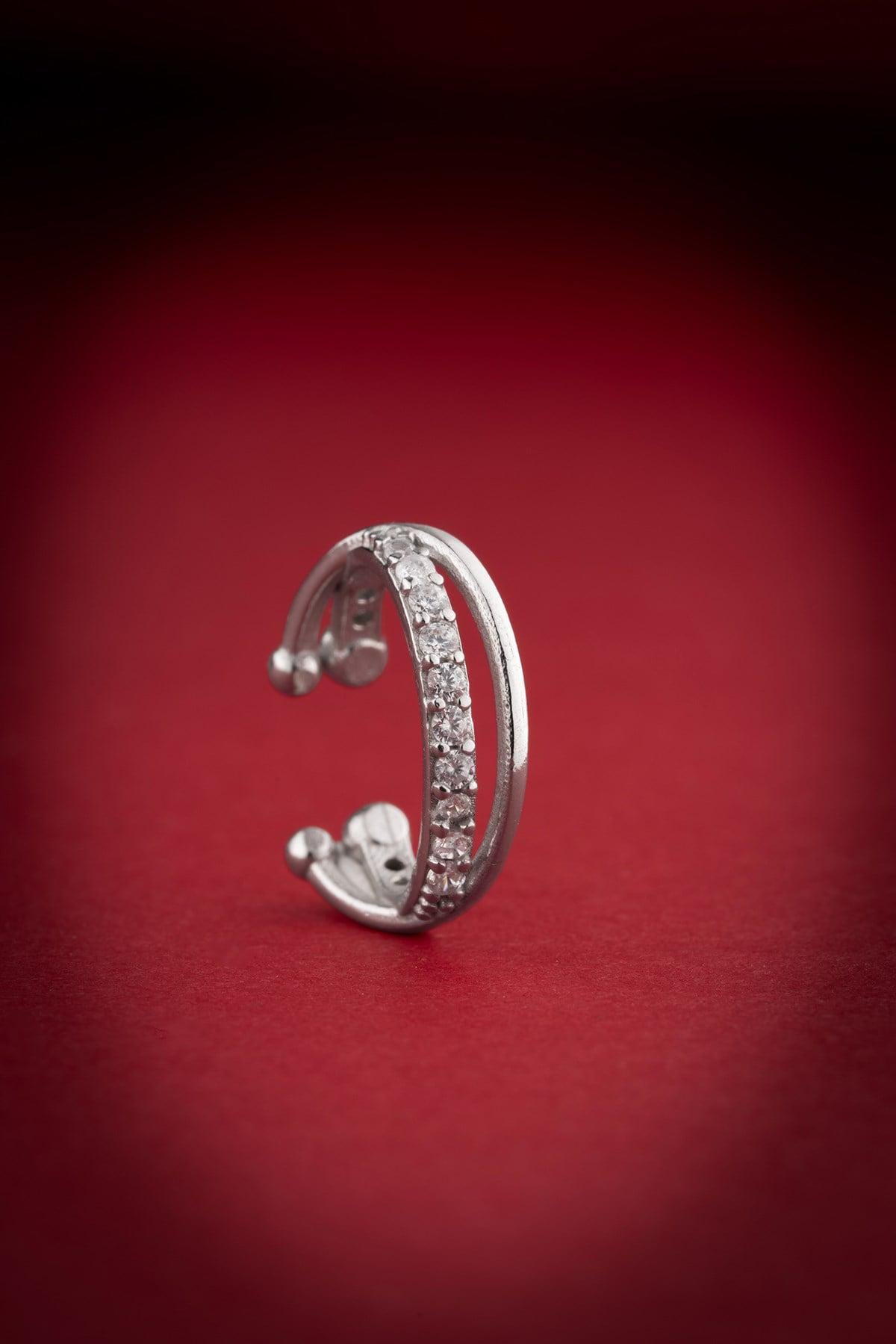 Sterling Silver Cross Cartilage Earring | Zircon Helix Hoop | Minimal Ear Jewelry